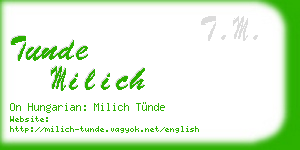 tunde milich business card